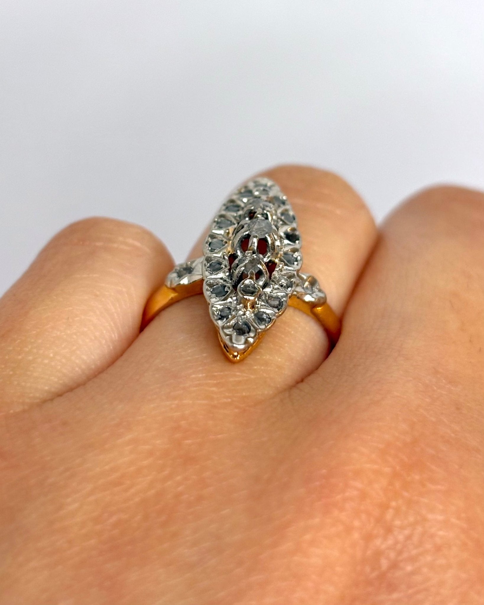 Bague Marquise Fin XIXème siècle 21 Diamants "Anna" - Elliade Paris