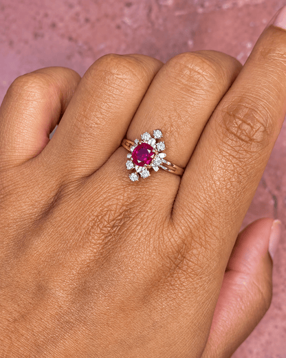 Bague Marquise Rubis 1 carat &amp; Diamants "Aurore" - Elliade Paris