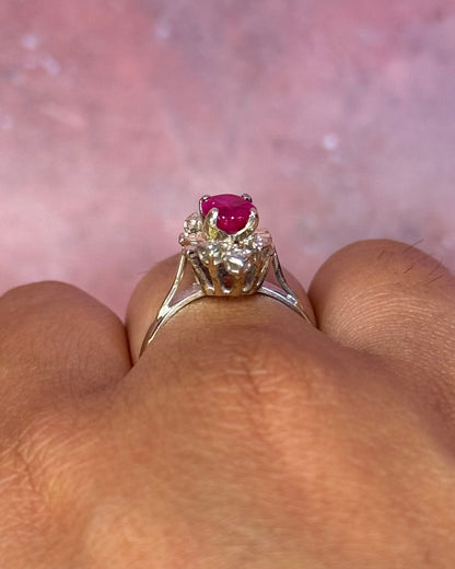 Bague Marquise Rubis 1 carat &amp; Diamants "Aurore" - Elliade Paris