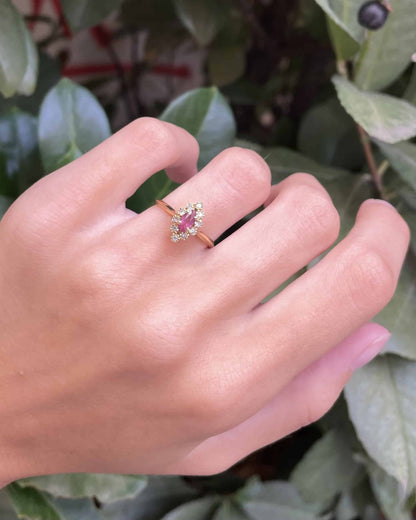 Bague Marquise Rubis &amp; 10 Diamants &quot;Melissane&quot; - Elliade Paris