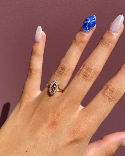 Bague Marquise Rubis &amp; Diamants &quot;Fallon&quot; - Elliade Paris