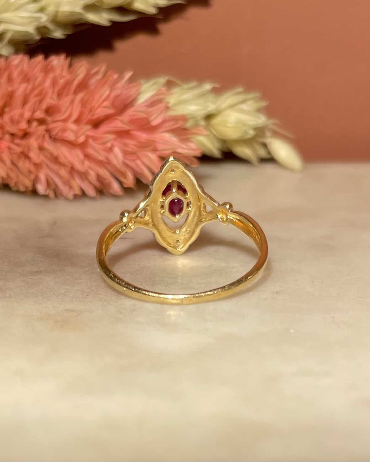 Bague Marquise Rubis &amp; Diamants &quot;Pauline&quot; - Elliade Paris