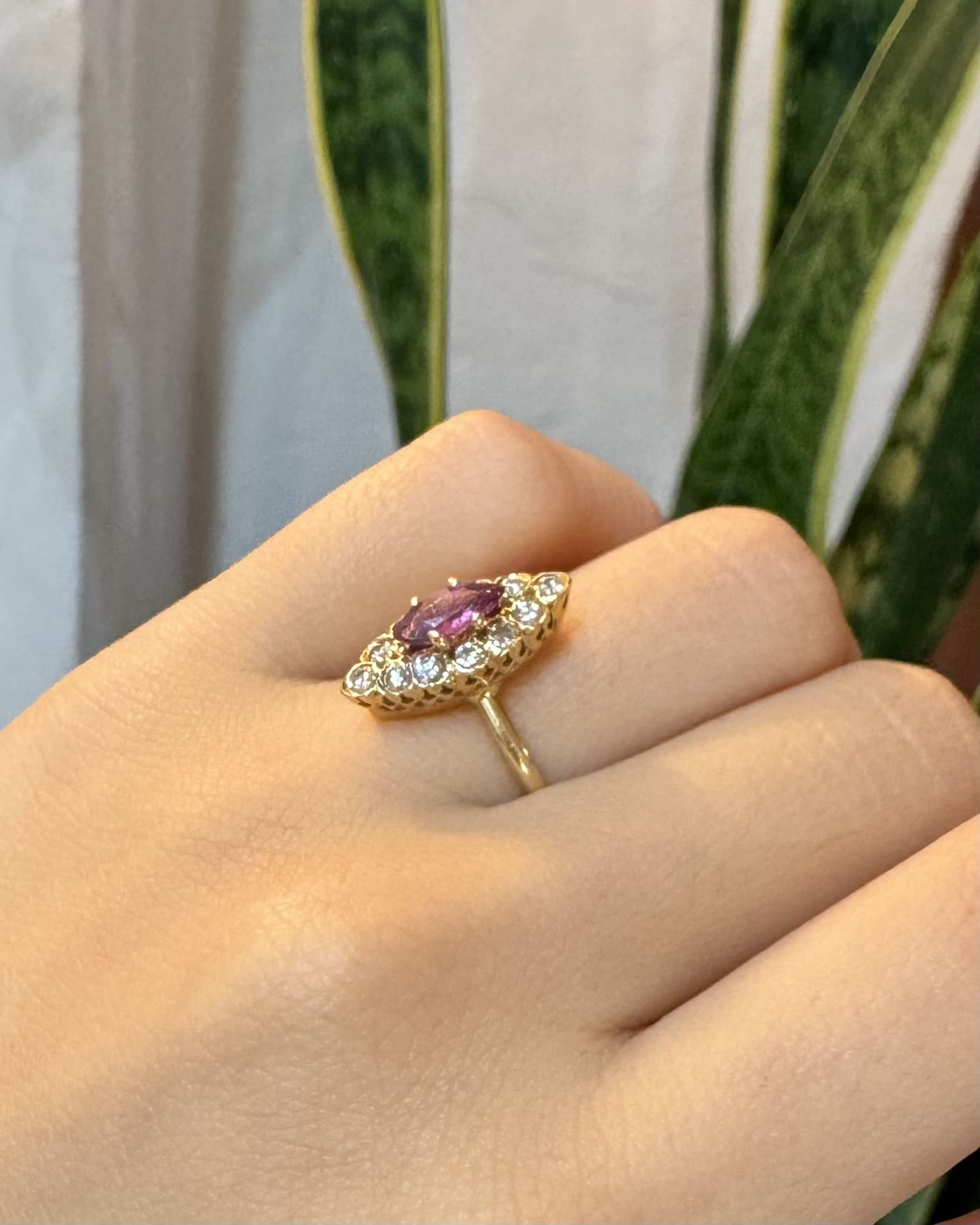 Bague Marquise Rubis &amp; Diamants "Rebecca" - Elliade Paris