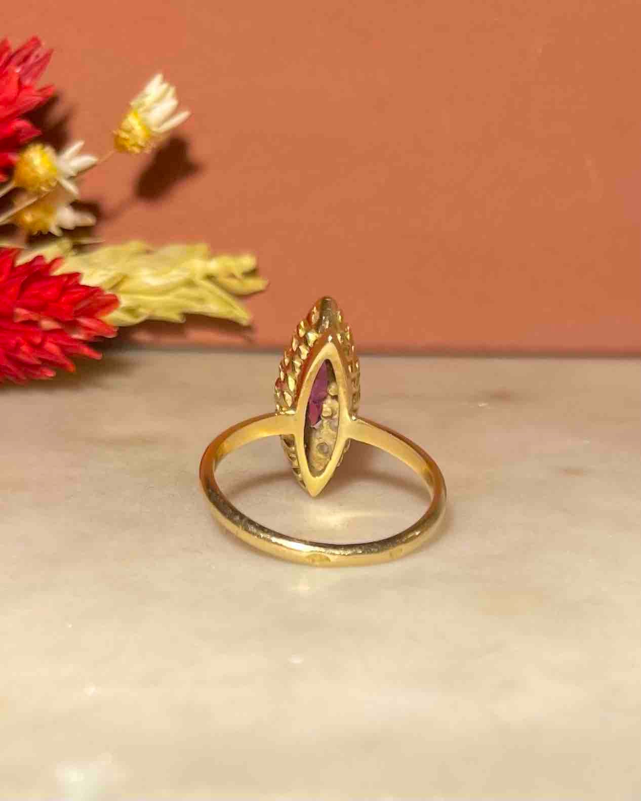 Bague Marquise Rubis &amp; Diamants "Rebecca" - Elliade Paris