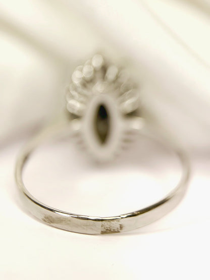 Bague Marquise Saphir 0.62 carat &amp; Diamants 0.36 carat "Eglantine" - Elliade Paris