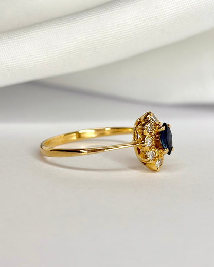 Bague Marquise Saphir &amp; Diamants "Alessandra" - Elliade Paris