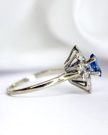 Bague Marquise Saphir &amp; Diamants "Coralie" - Elliade Paris