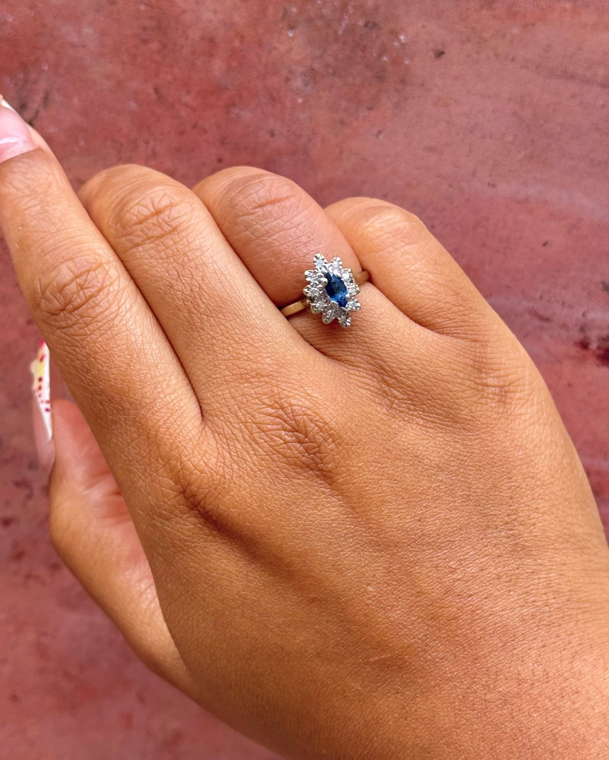 Bague Marquise Saphir &amp; Diamants "Coralie" - Elliade Paris