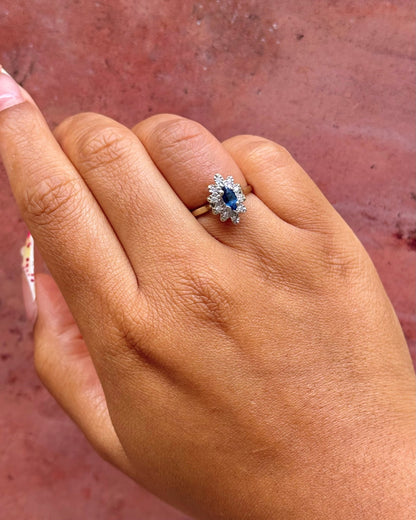 Bague Marquise Saphir &amp; Diamants "Coralie" - Elliade Paris