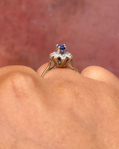 Bague Marquise Saphir &amp; Diamants "Coralie" - Elliade Paris