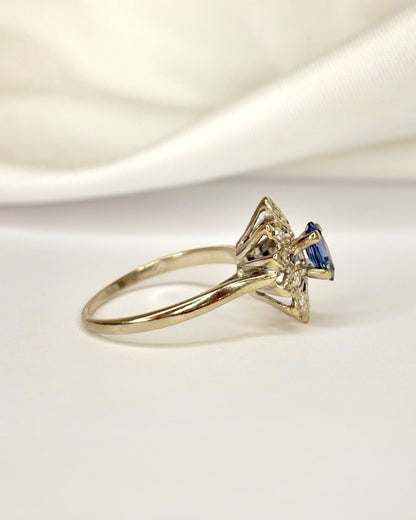 Bague Marquise Saphir &amp; Diamants "Coralie" - Elliade Paris