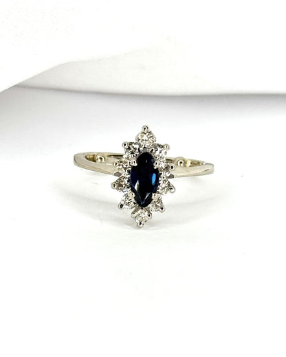 Bague Marquise Saphir &amp; Diamants "Manon" - Elliade Paris