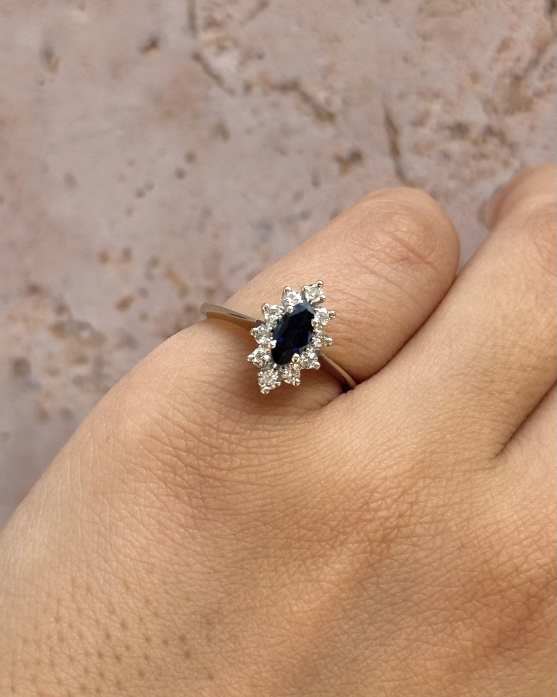 Bague Marquise Saphir &amp; Diamants "Manon" - Elliade Paris