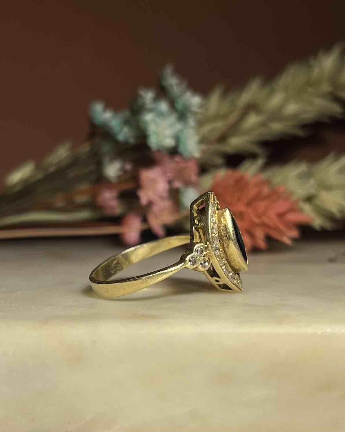 Bague marquise Saphir &amp; Diamants "Olise" - Elliade Paris