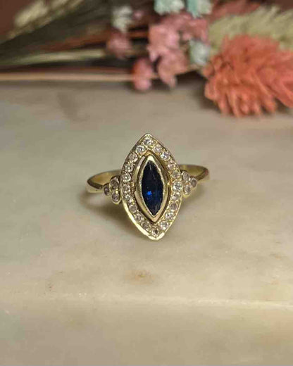 Bague marquise Saphir &amp; Diamants &quot;Olise&quot; - Elliade Paris