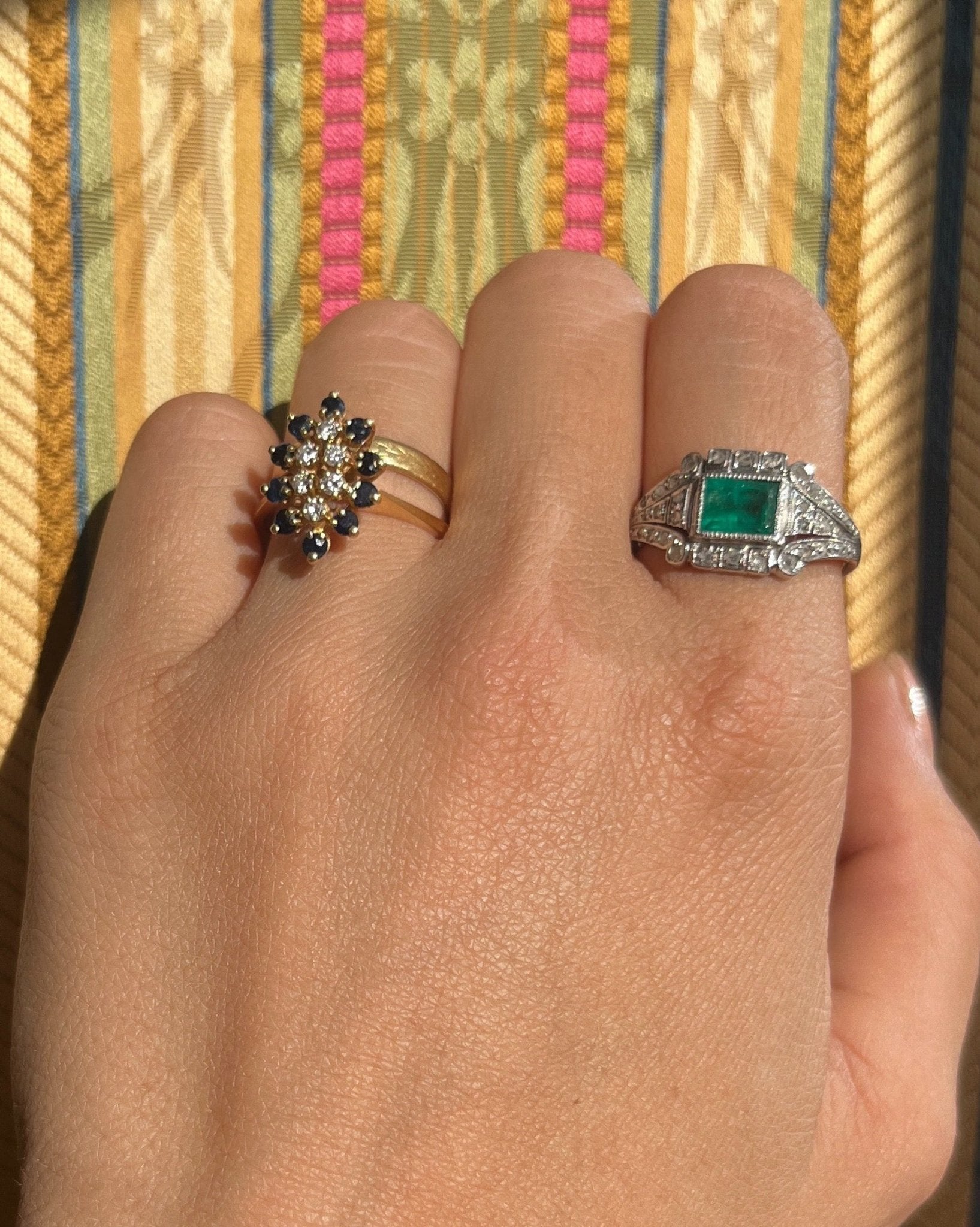 Bague Marquise Saphir et Diamants "Mayra" - Elliade Paris