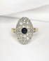 Bague Marquise Style Art - Déco Saphir & Diamants 0.92 carat "Isabeau" - Elliade Paris