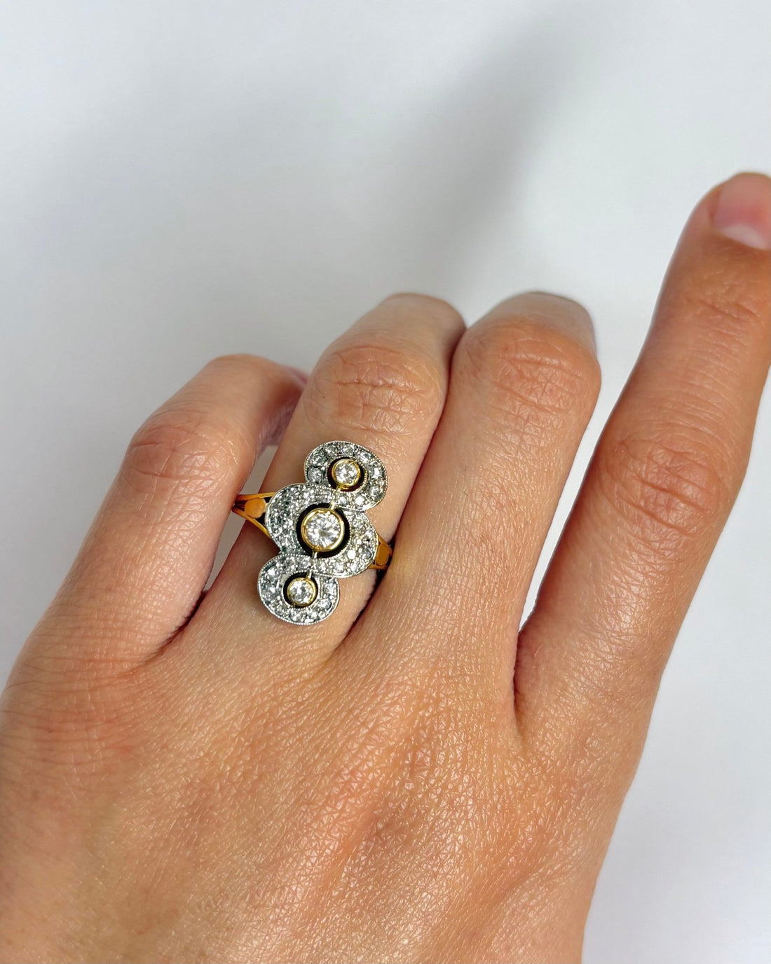 Bague Marquise Tourbillon Diamants 0.85 carat "Michaela" - Elliade Paris