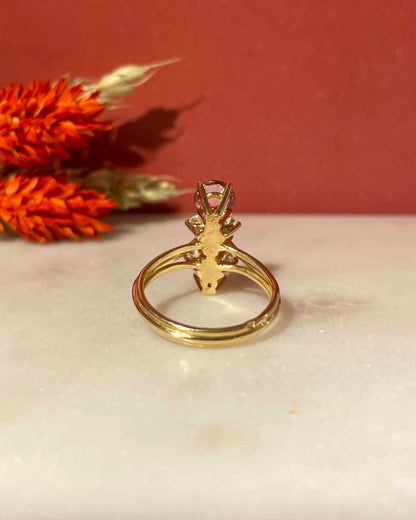 Bague Marquise Tourmalines Roses 2.70 carats et Diamants &quot;Rosalia&quot; - Elliade Paris