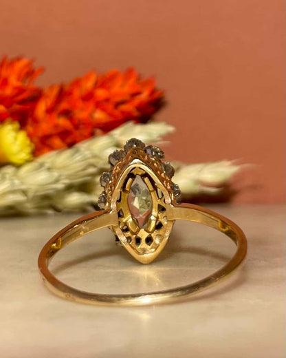 Bague Marquise Aigue-Marine 1.05 carat &amp; Diamants &quot;Nina&quot;