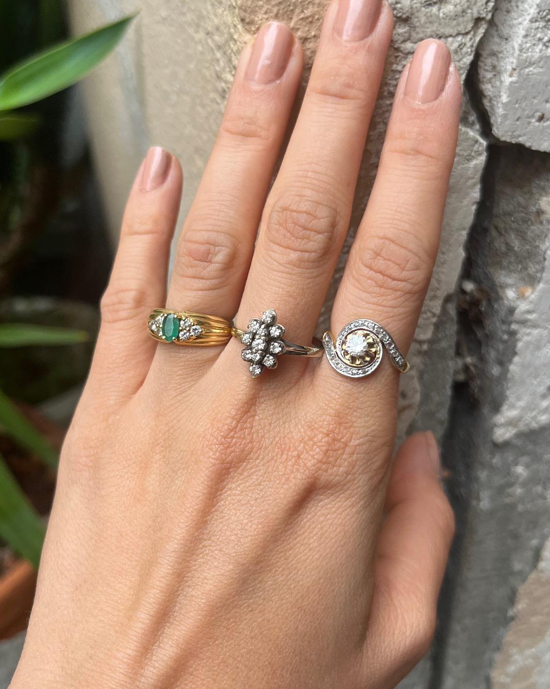 Anillo de diamantes marquesa "Ella"