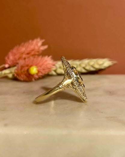 Bague Marquise Saphir &amp; Diamants &quot;Laeticia&quot;