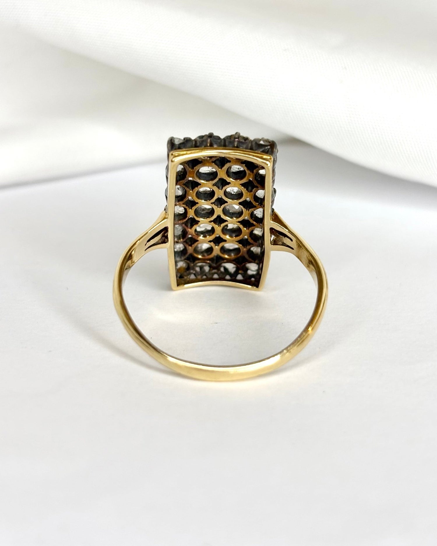 Bague Marquise XIXe Siècle 46 Diamants &quot;Lili&quot; - Elliade Paris