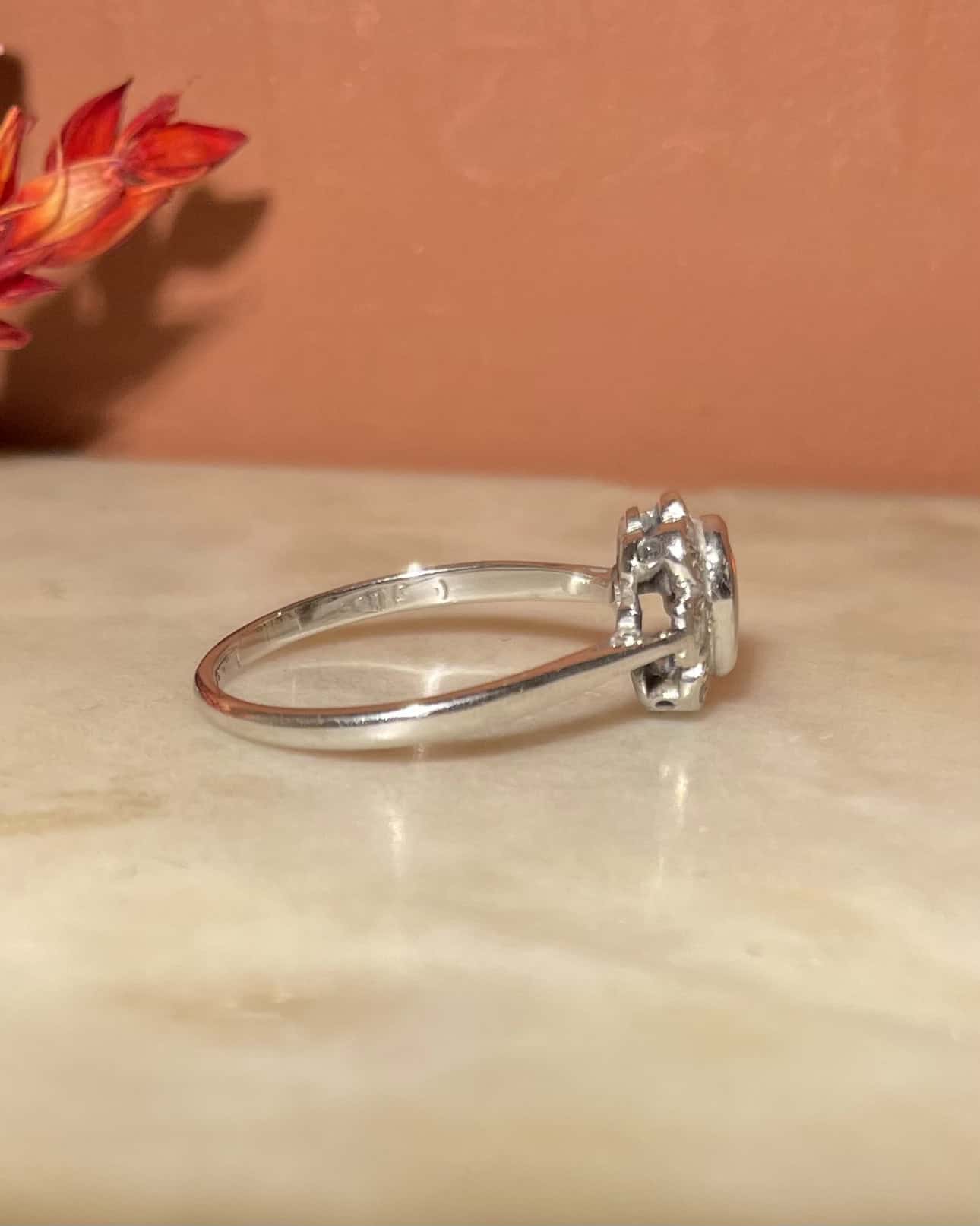 Bague Art-Déco Opale &amp; Diamants "Ofélia"