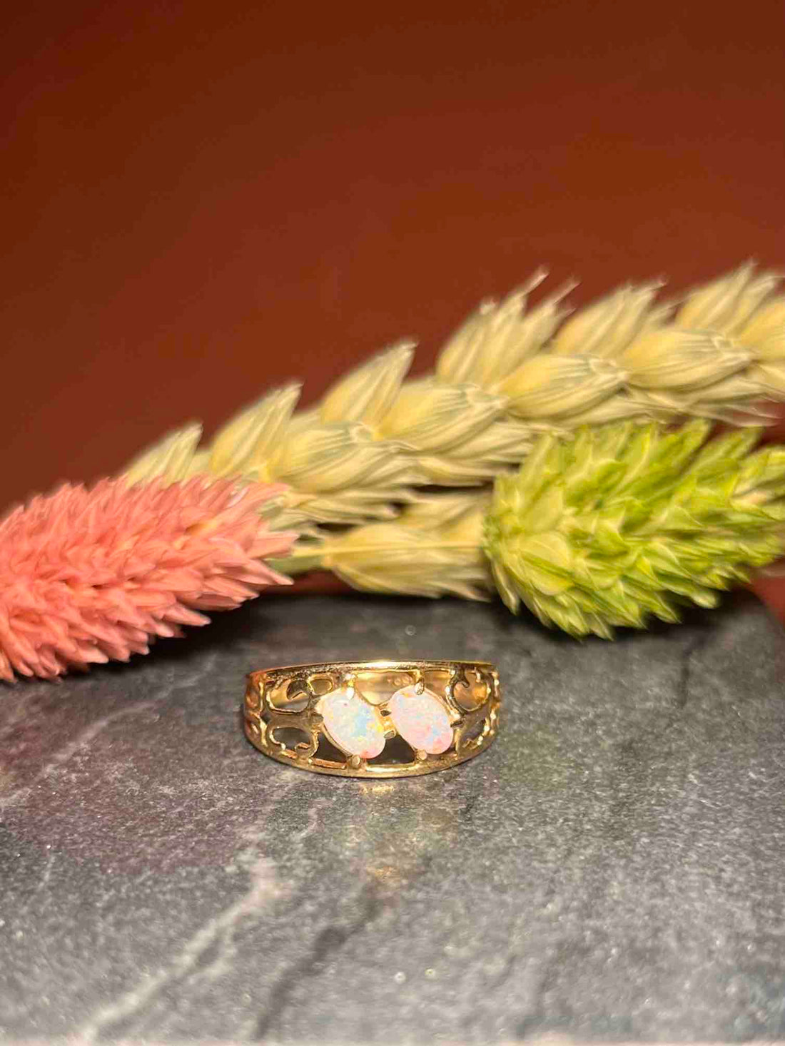 Bague jonc Opale &amp; Diamants &quot;Amalia&quot;