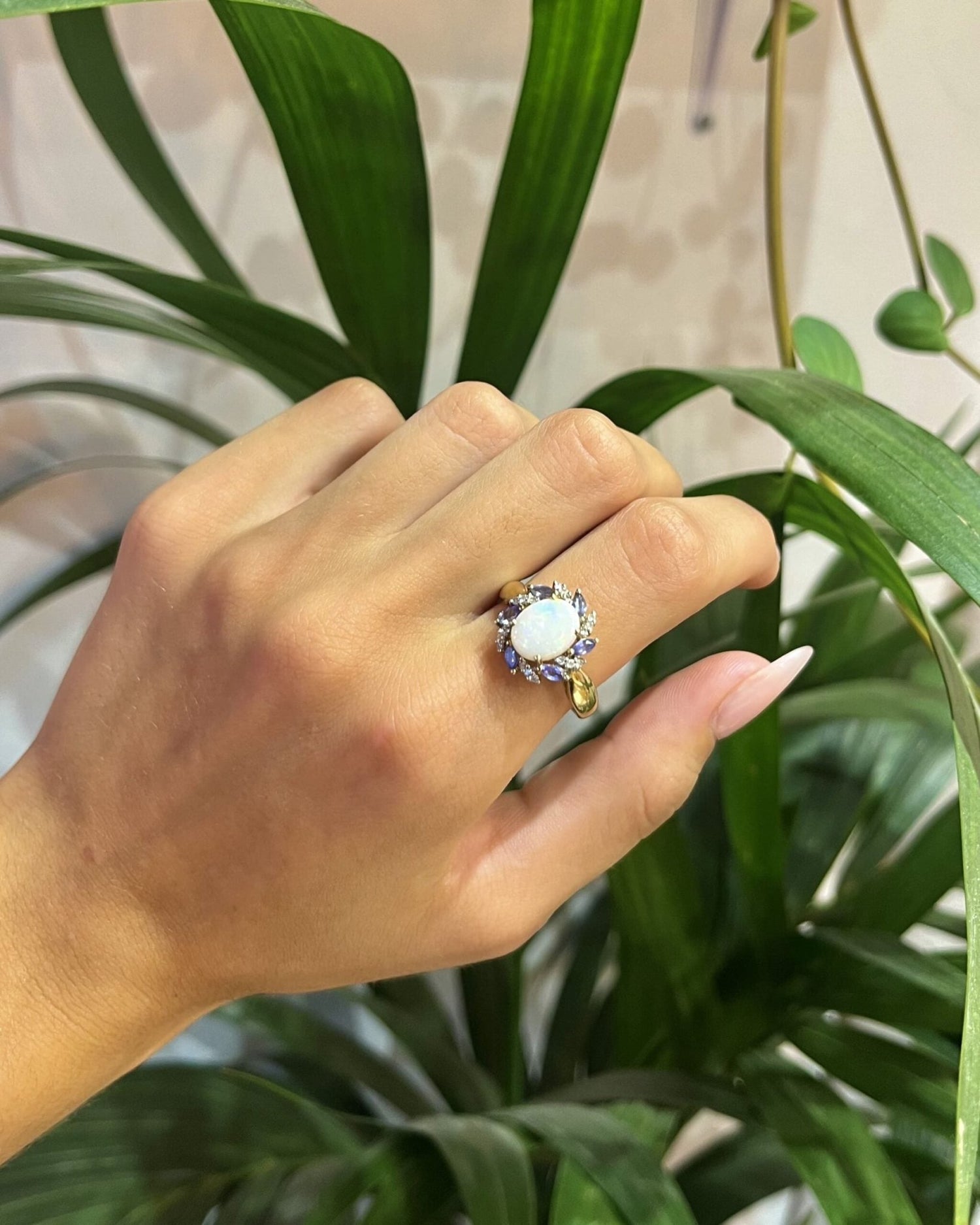 Bague Opale, Tanzanites Diamants