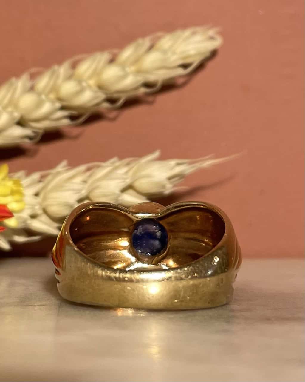 Bague or 10.53g Saphir Ceylan 3.25 carats "Elidith" - Elliade Paris