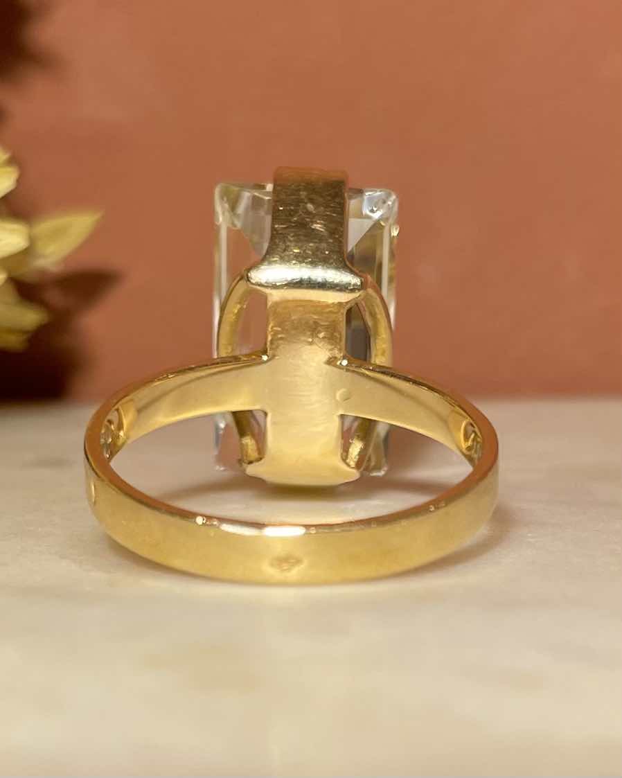 Anillo de cóctel "Angelia" con aguamarina de 6,80 quilates