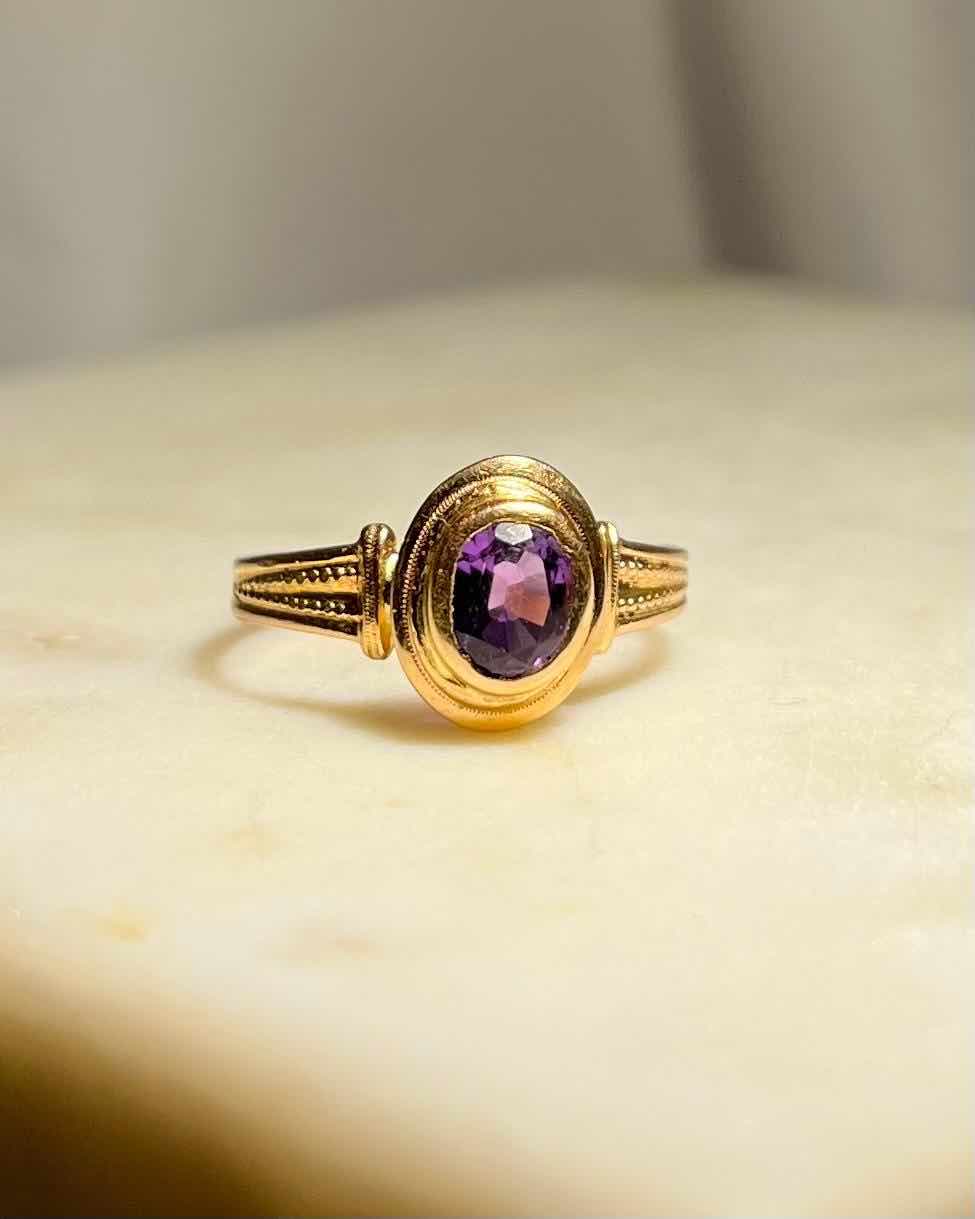 Bague Or Améthyste "Silia" - Elliade Paris