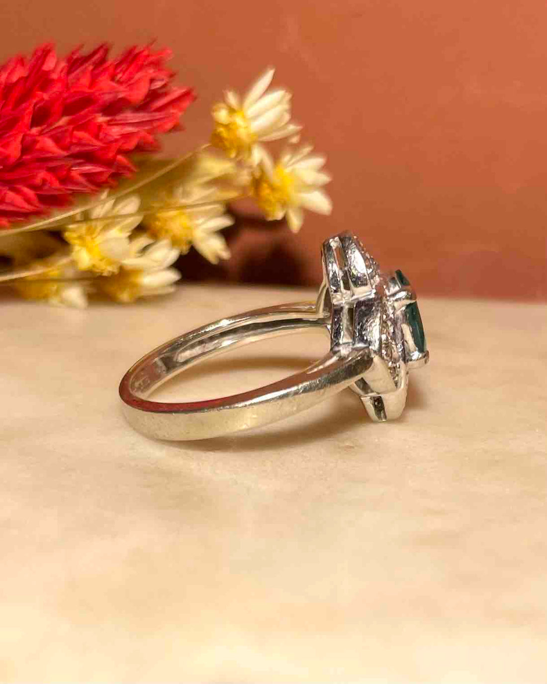 Bague Style Art-Déco Émeraude &amp; Diamants &quot;Fanny&quot;