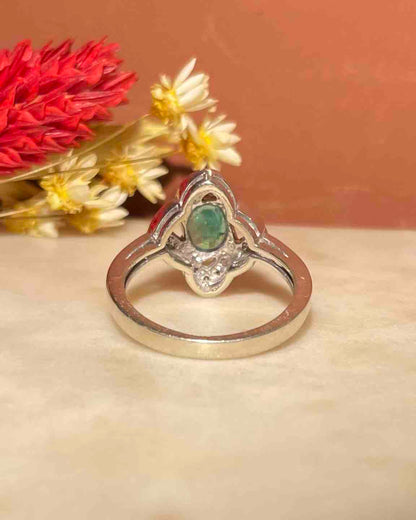 Bague Style Art-Déco Émeraude &amp; Diamants &quot;Fanny&quot;
