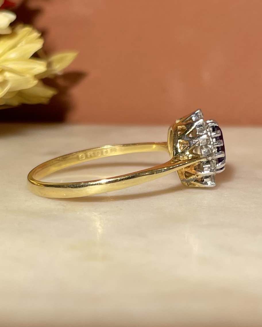 Bague Marguerite Améthyste &amp; Diamants "Vivianne"