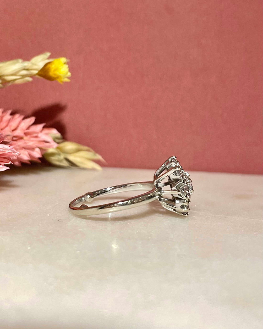 Bague Vintage Marguerite Diamants 1 carat &quot;Caly&quot;