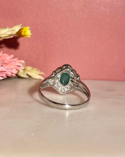 Bague Marguerite Émeraude 1.50 carat &amp; Diamants 1 carat &quot;Livia&quot;