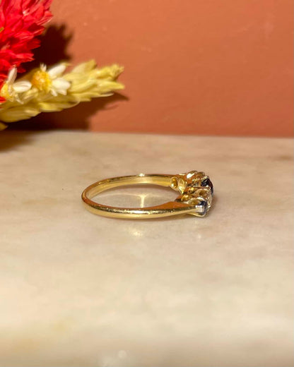 Bague rivière Diamants &amp; Saphirs &quot;Shannon&quot;