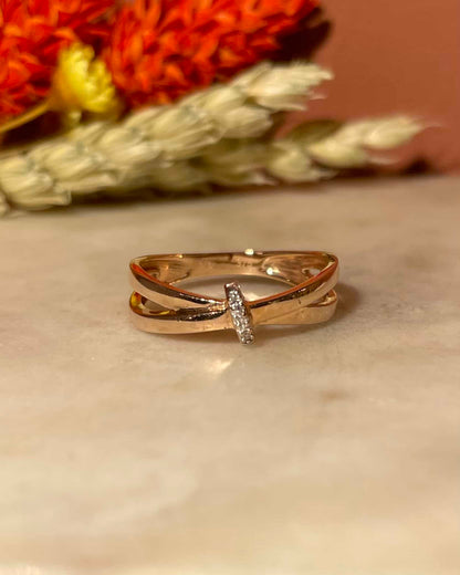 Bague Double Anneau Diamants Vintage &quot;Asaïs&quot;