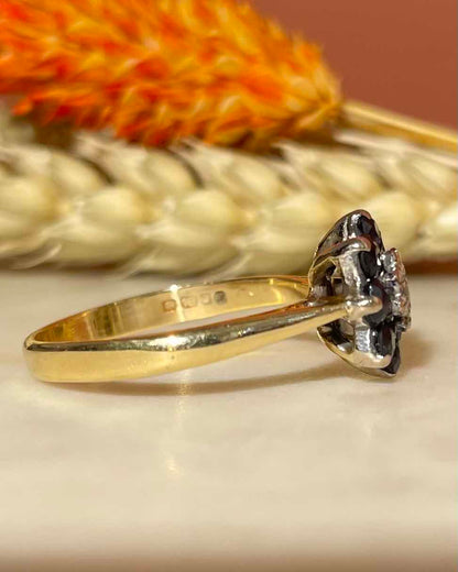 Bague Marguerite Saphirs coeur Diamant &quot;Norma&quot;