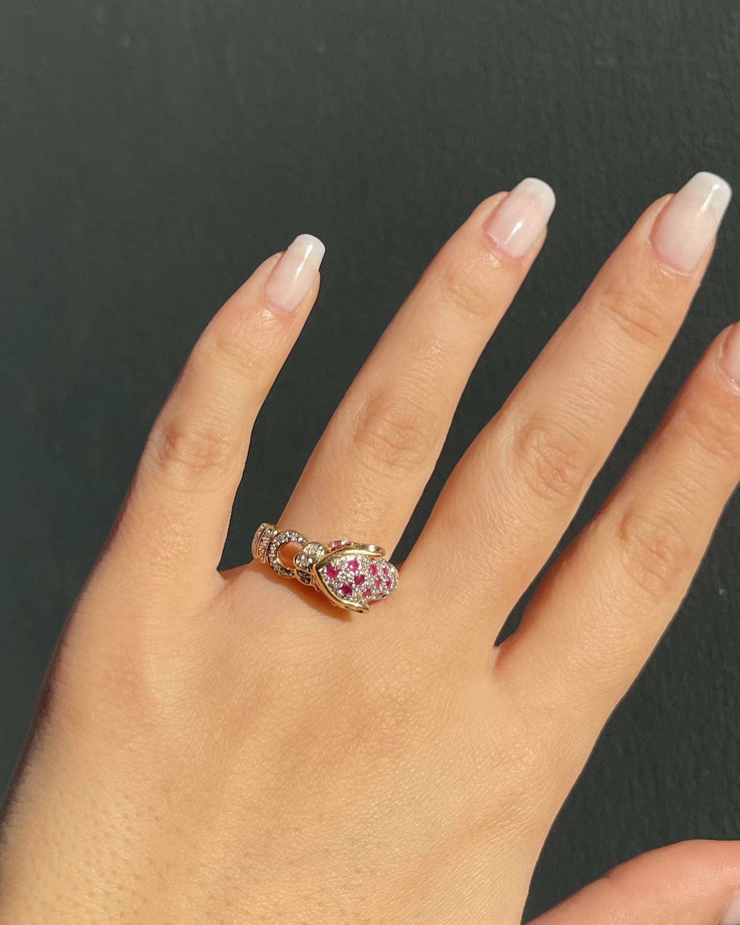 Bague Panthère Rubis et Diamants "Sasha" - Elliade Paris