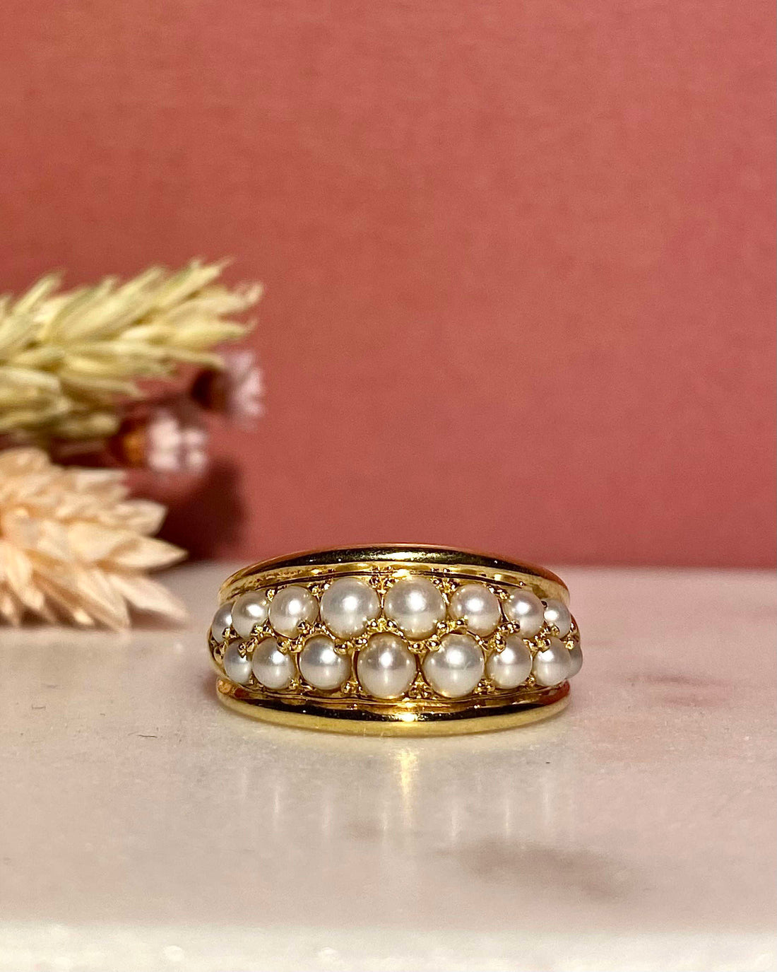 Bague Vintage Jonc Perles &quot;Alison&quot;