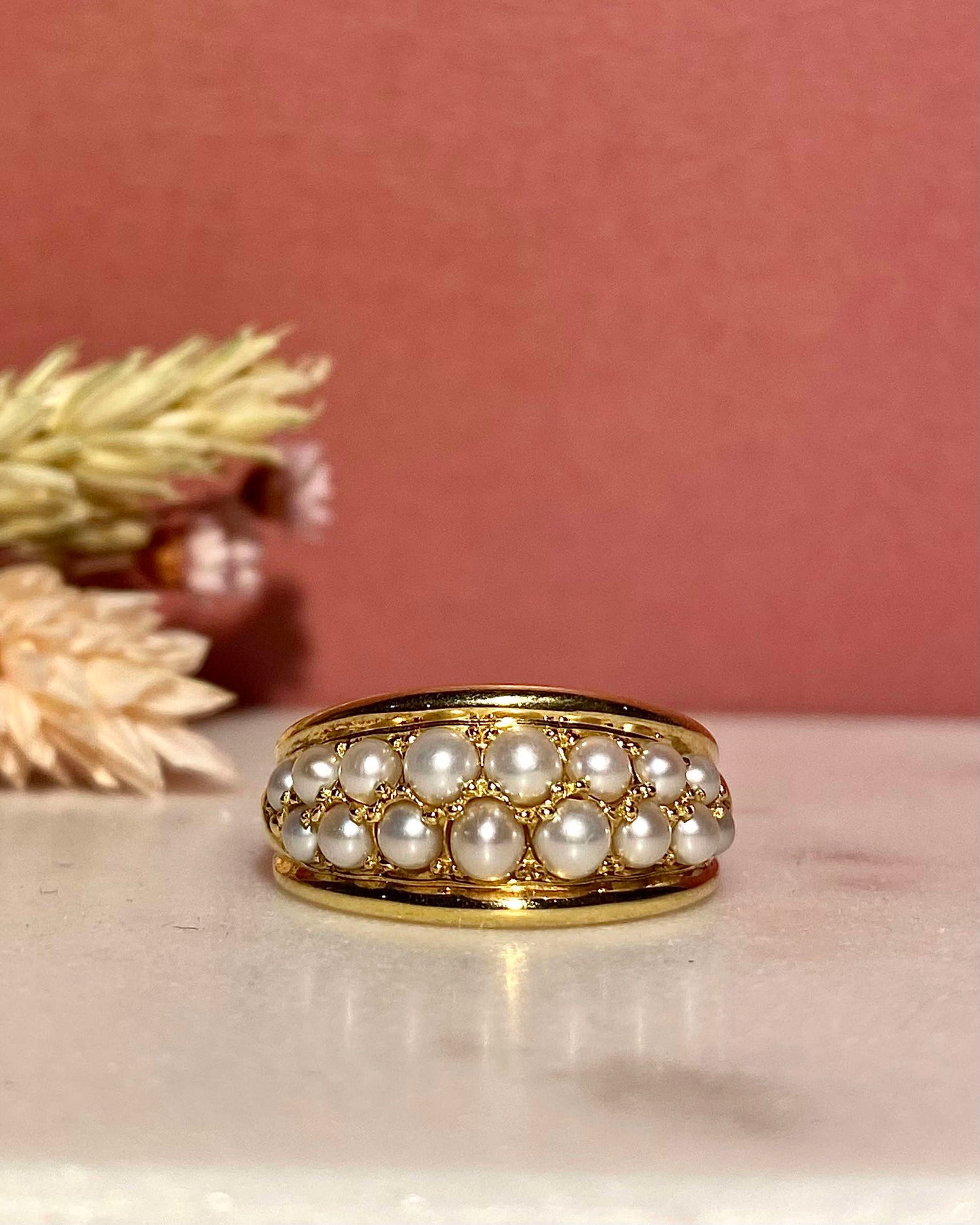 Bague Vintage Jonc Perles &quot;Alison&quot;