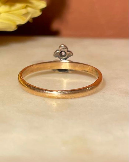 Anillo vintage de perla y diamante &quot;berilo&quot;