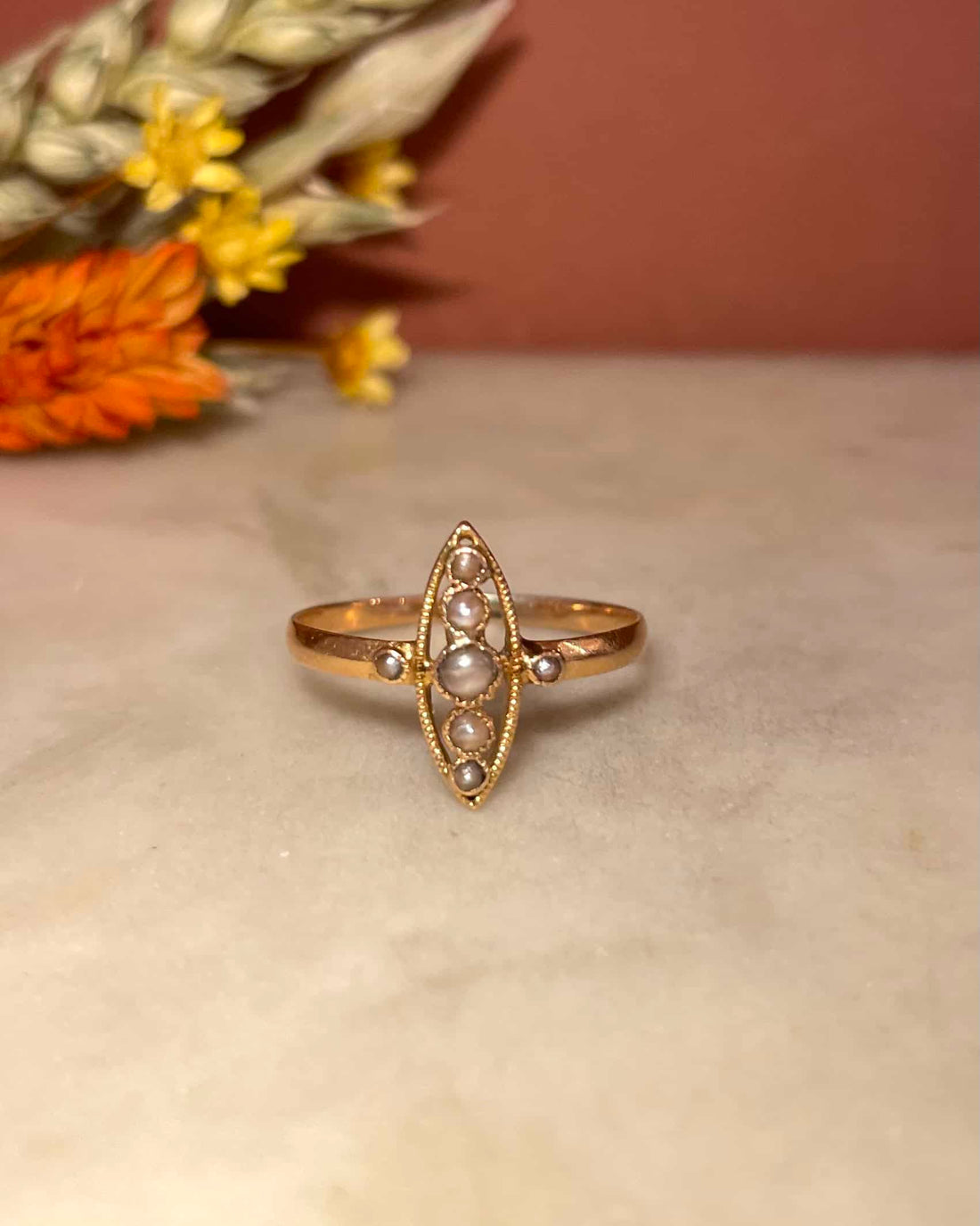 Bague Marquise Perles &quot;Polena&quot;