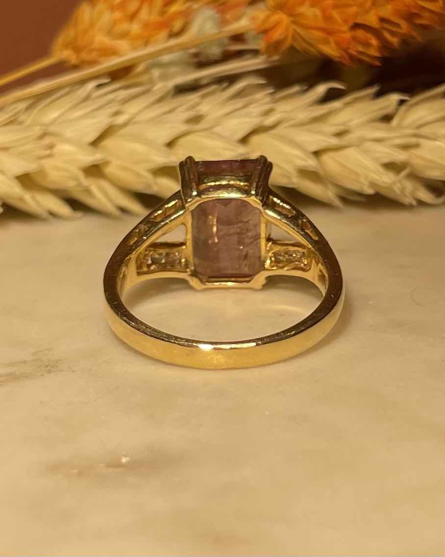 Bague Tourmaline Watermelon 5 carat &amp; Diamants &quot;Calista&quot;