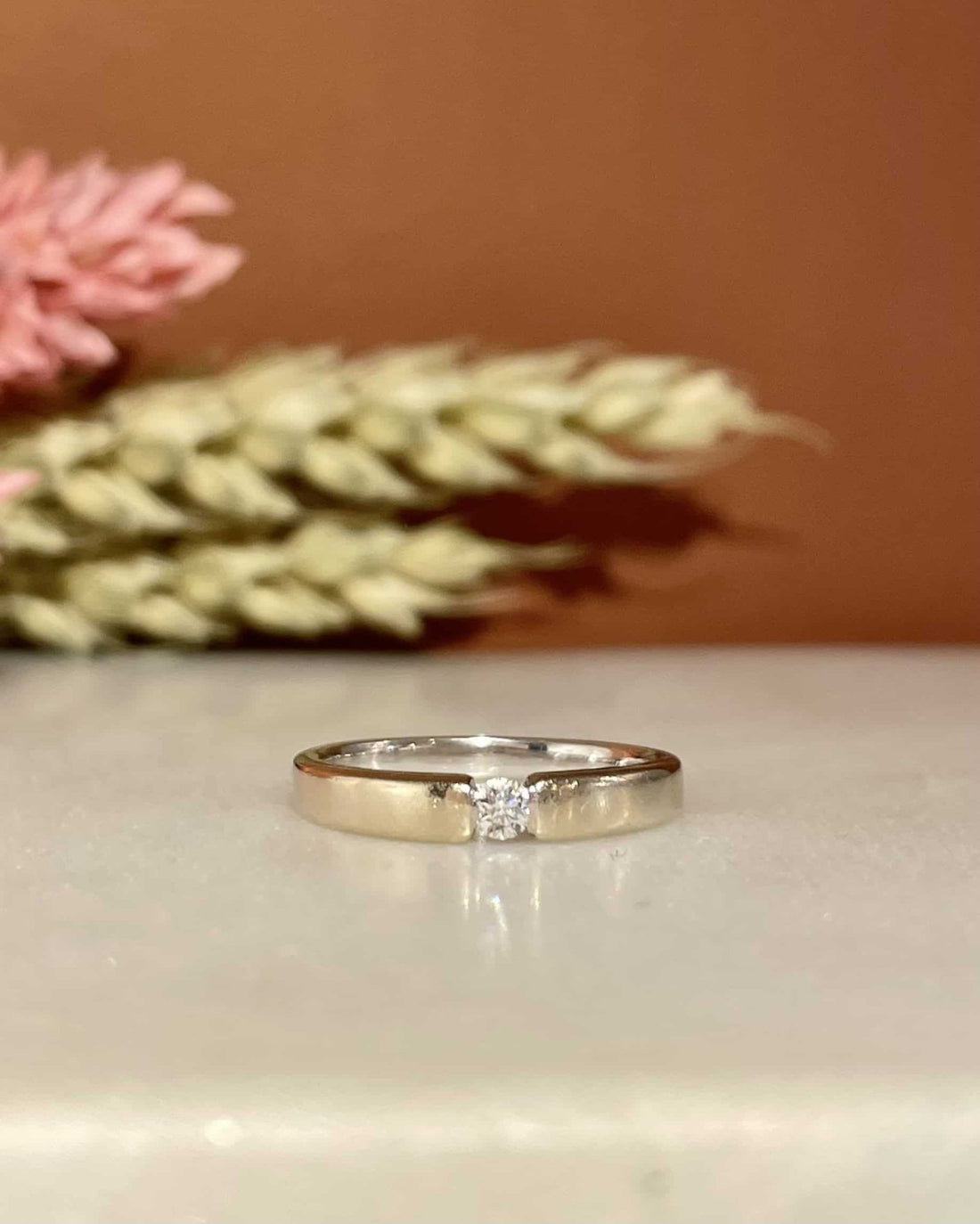 Bague Pinky Jonc Diamant &quot;Frayla&quot; - Elliade Paris
