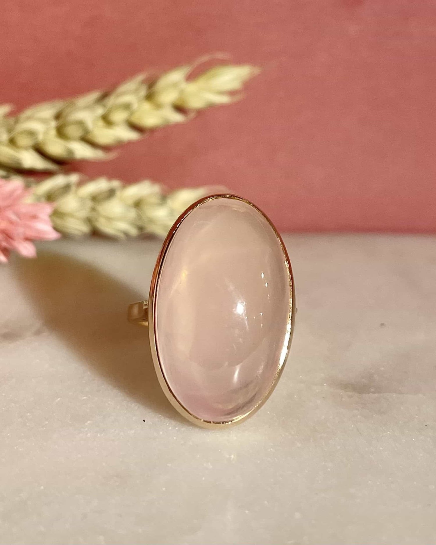 Bague Quartz Rose 40 carats &quot;Sailor&quot; - Elliade Paris