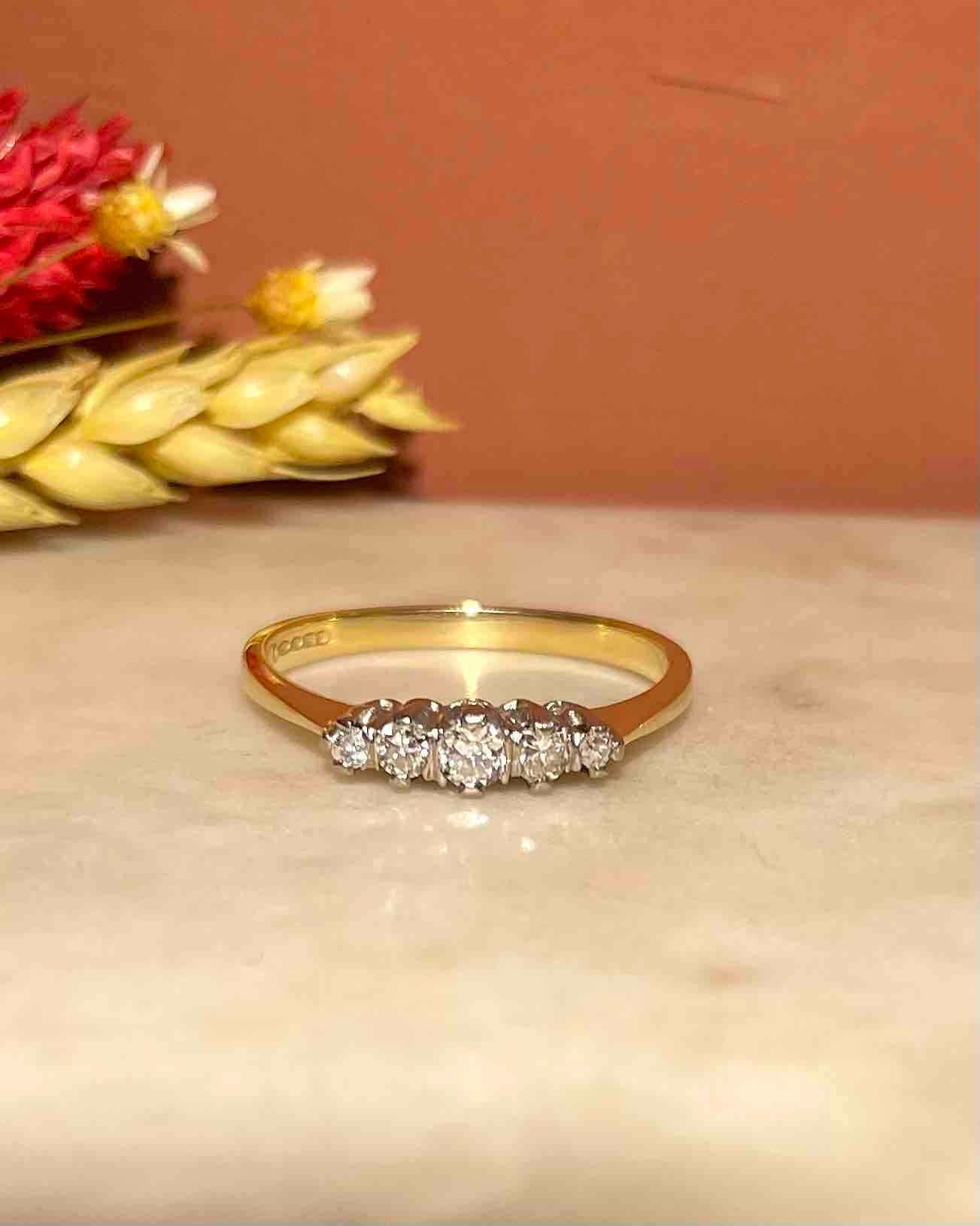 Bague Rivière 5 Diamants "Christa" - Elliade Paris